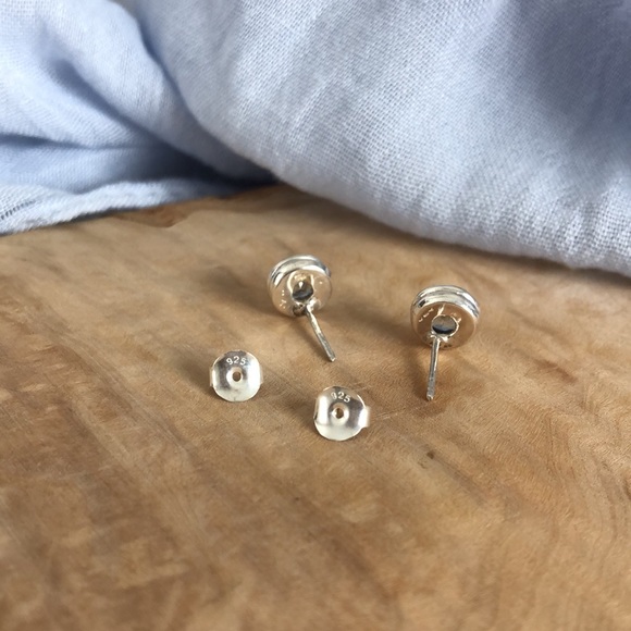 Bezel-Set Blue Topaz Earring, Sterling Silver - Picture 4 of 5